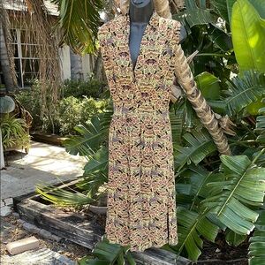 Peruvian connection,dark floral hundred percent cotton dress